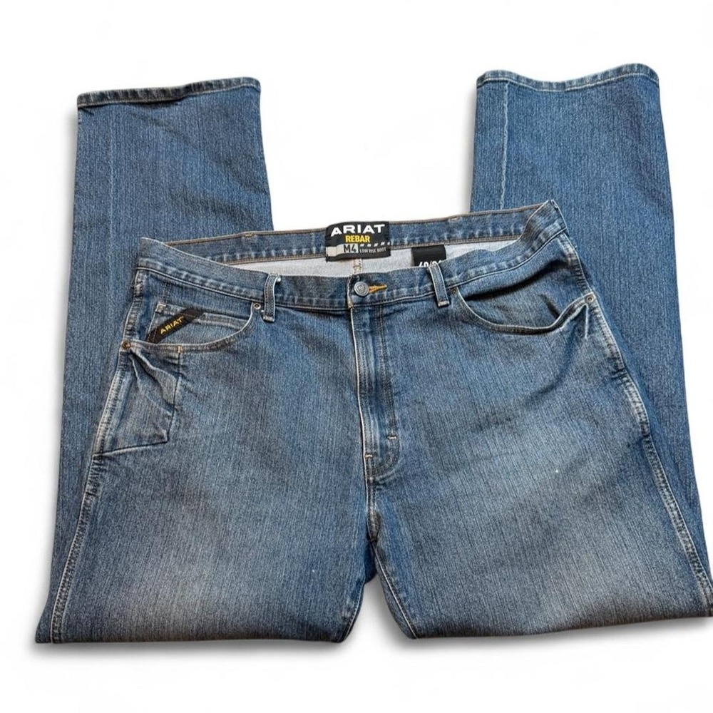 Ariat Rebar Low Rise Bootcut western workwear denim blue Jeans size 40x34